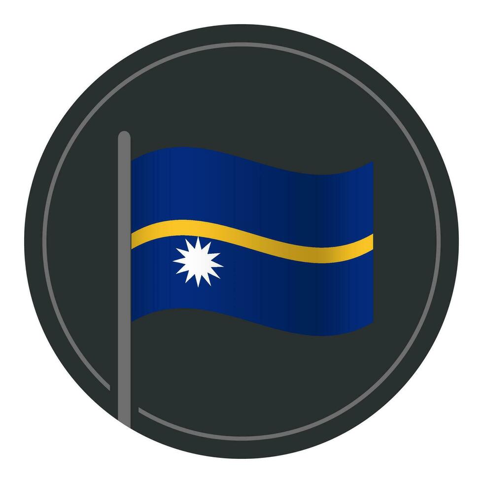 resumen nauru bandera plano icono en circulo aislado en blanco antecedentes vector