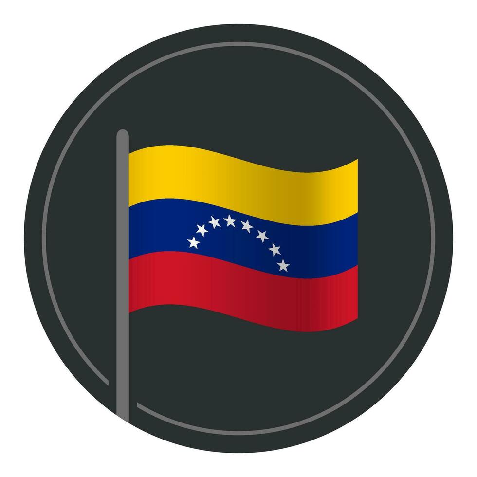 resumen Venezuela bandera plano icono en circulo aislado en blanco antecedentes vector