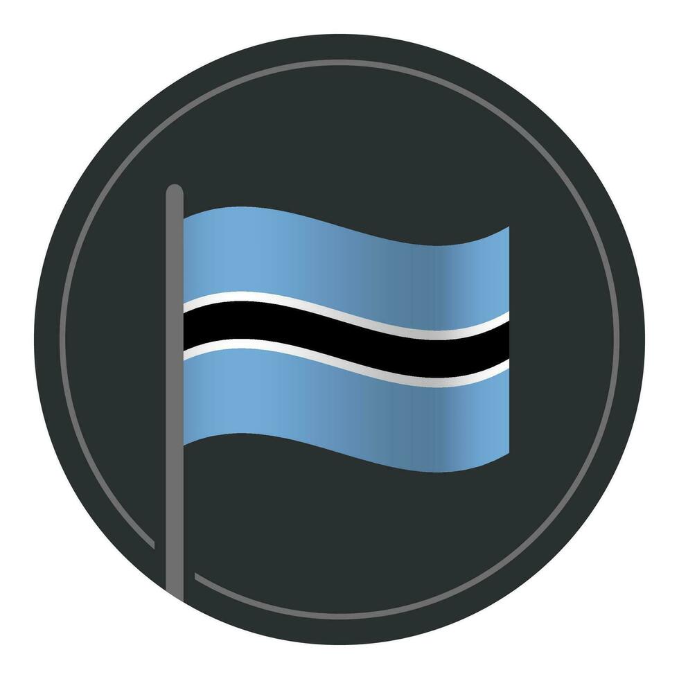 resumen Botswana bandera plano icono en circulo aislado en blanco antecedentes vector