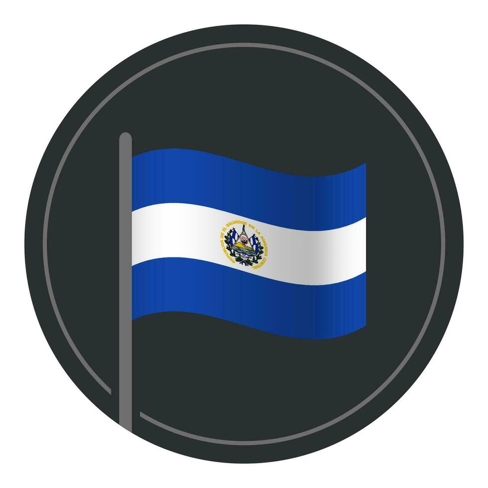 resumen el el Salvador bandera plano icono en circulo aislado en blanco antecedentes vector