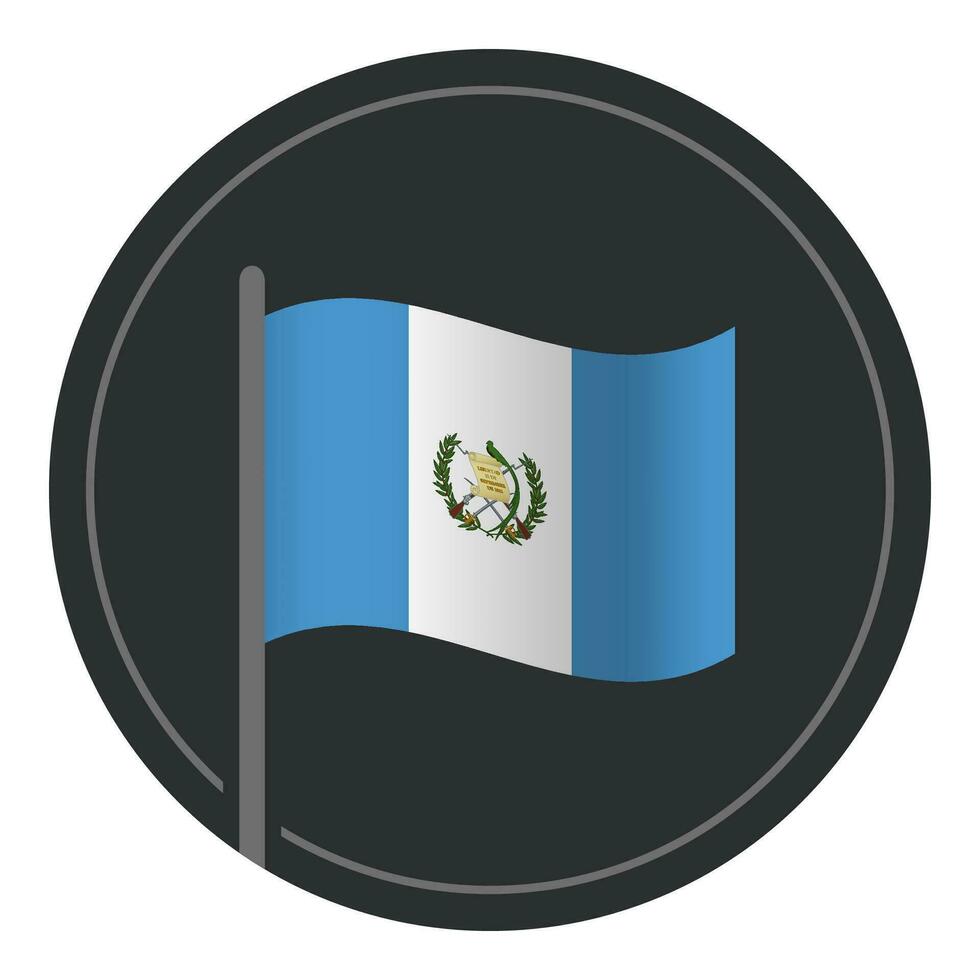 resumen Guatemala bandera plano icono en circulo aislado en blanco antecedentes vector