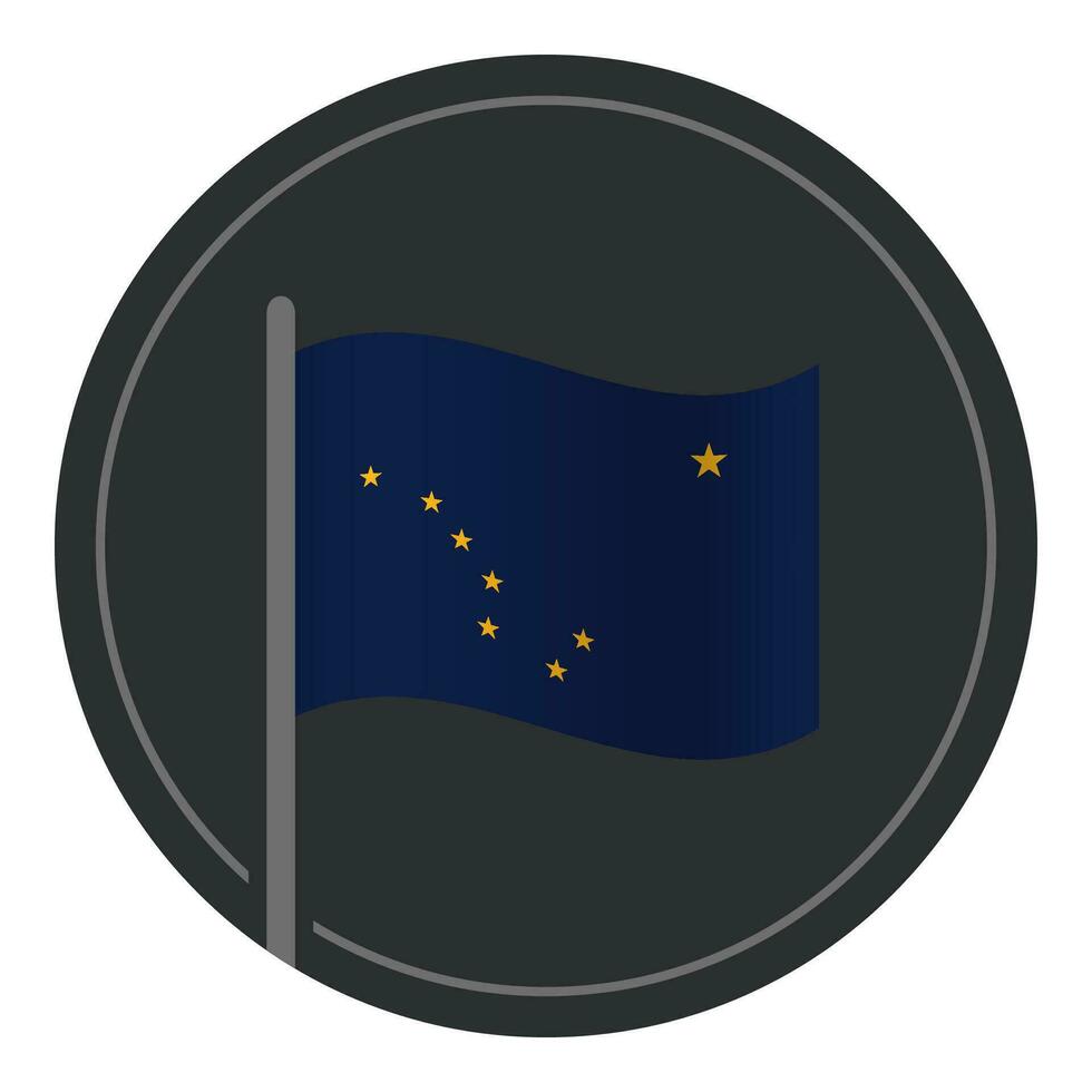 resumen Alaska bandera plano icono en circulo aislado en blanco antecedentes vector