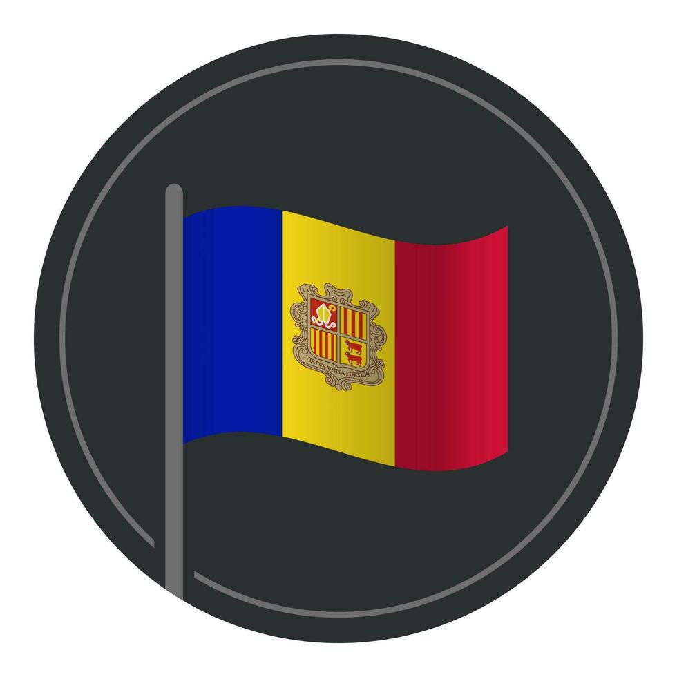 resumen andorra bandera plano icono en circulo aislado en blanco antecedentes vector