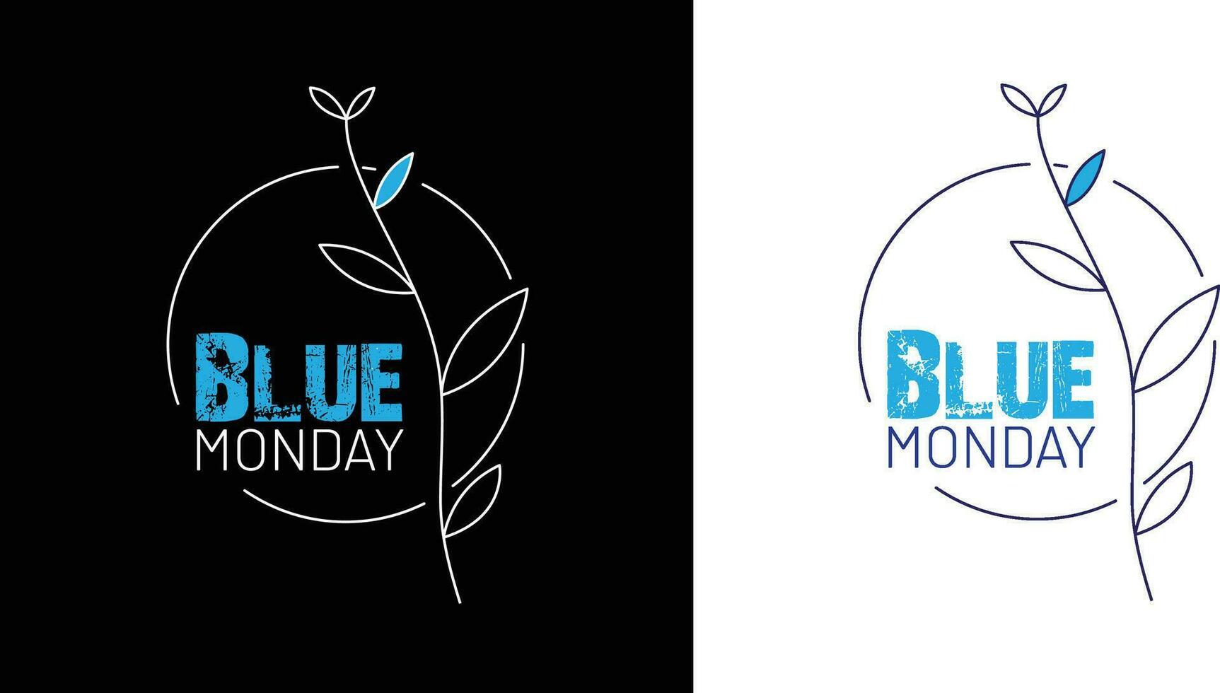 Blue Monday. Best vector slogans. The most depressing day of the year is January. Happy quotes