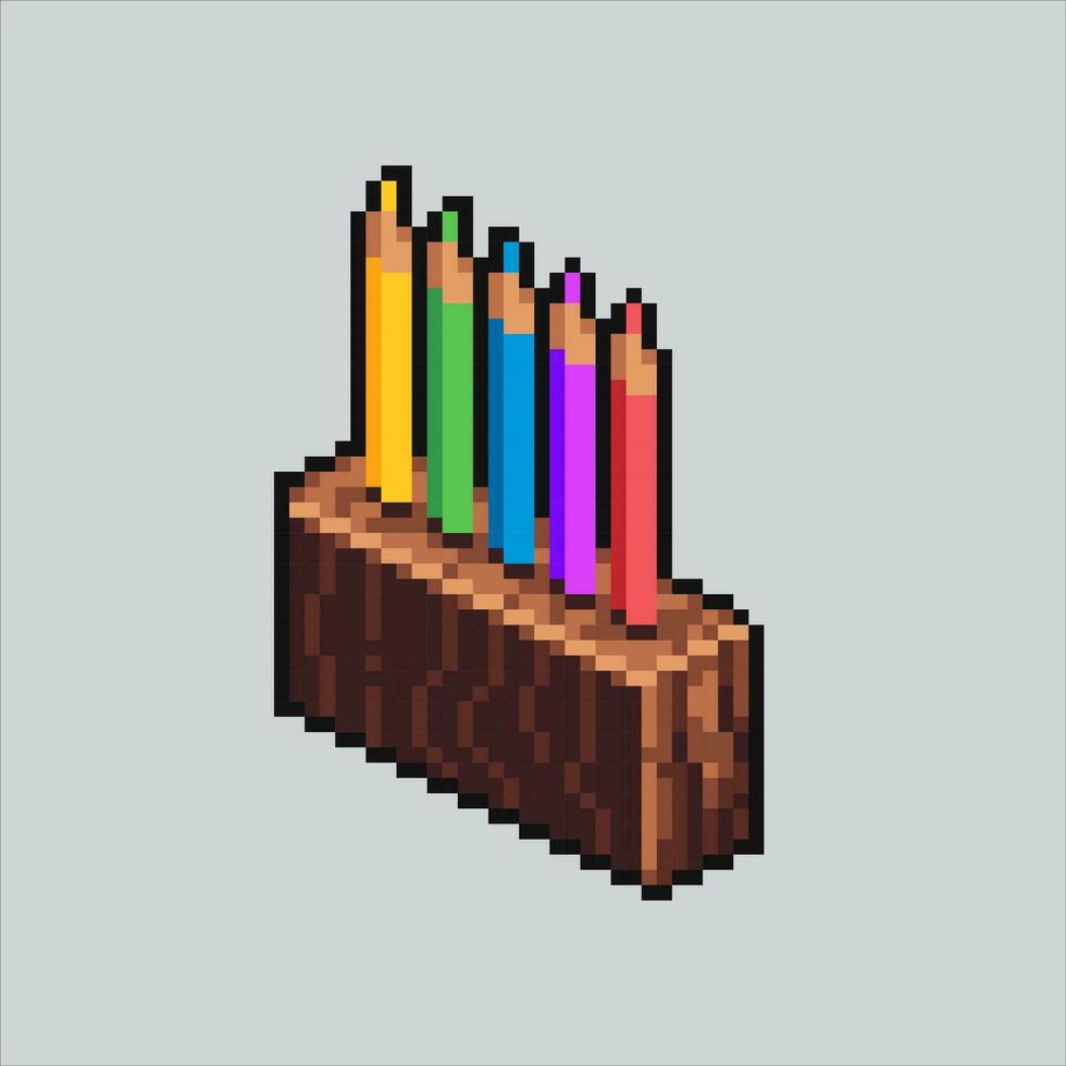 Pixel art illustration Pen Holder. Pixelated Pen Holder. Pen or Pencil Holder pixelated for the pixel art game and icon for website and video game. old school retro. vector