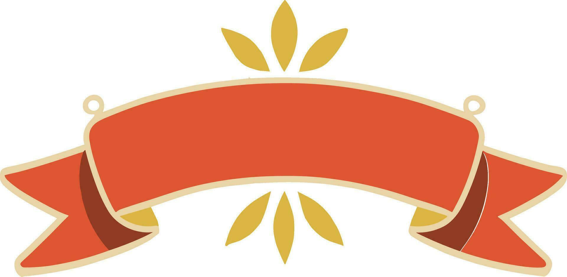 ribbon with gold leaves vector