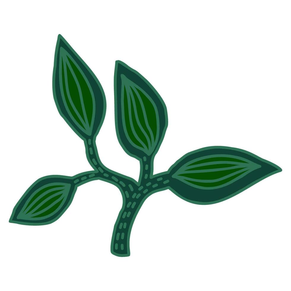 green leaves and branches, vector
