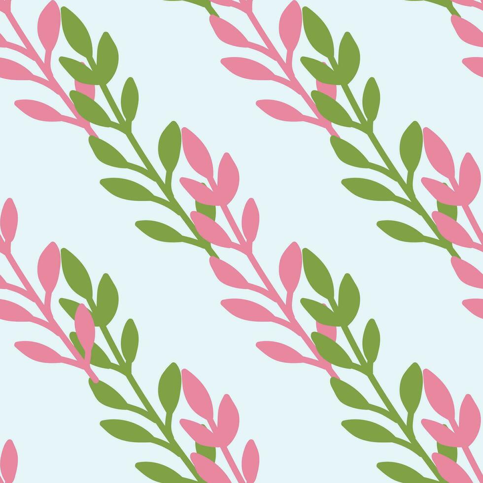 Elegant botanical wallpaper featuring a seamless pattern of leaves and blossoms vector