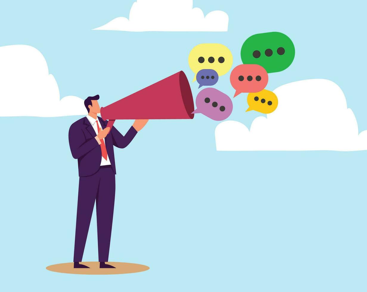 PR, public relation or marketing communication, advertising campaign or social media marketing, online promotion or email newsletter concept vector