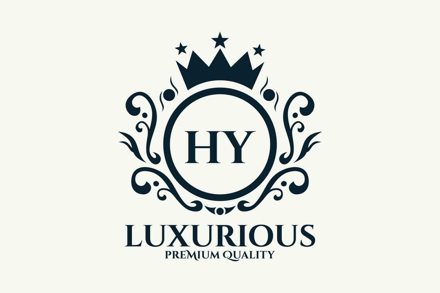 Initial  Letter HY Royal Luxury Logo template in vector art for luxurious branding  vector illustration.
