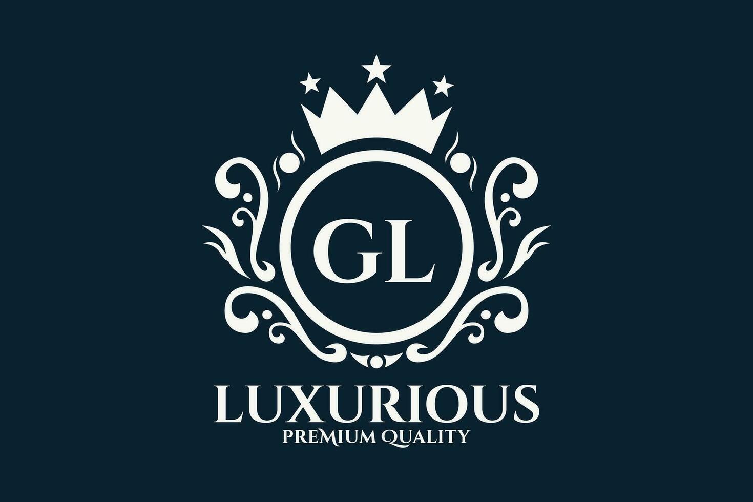 Initial  Letter GL Royal Luxury Logo template in vector art for luxurious branding  vector illustration.