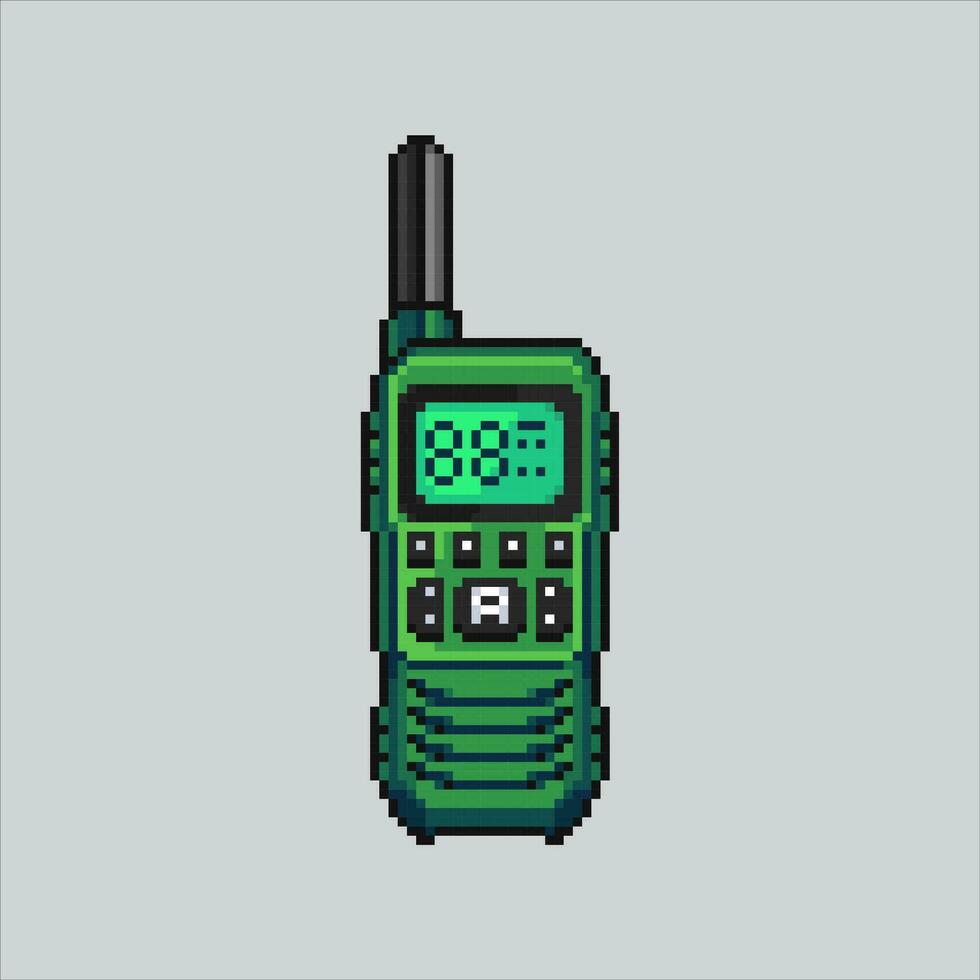 Pixel art illustration Walkie Talkie. Pixelated Handy talkie. Walkie Handy Talkie pixelated for the pixel art game and icon for website and video game. vector