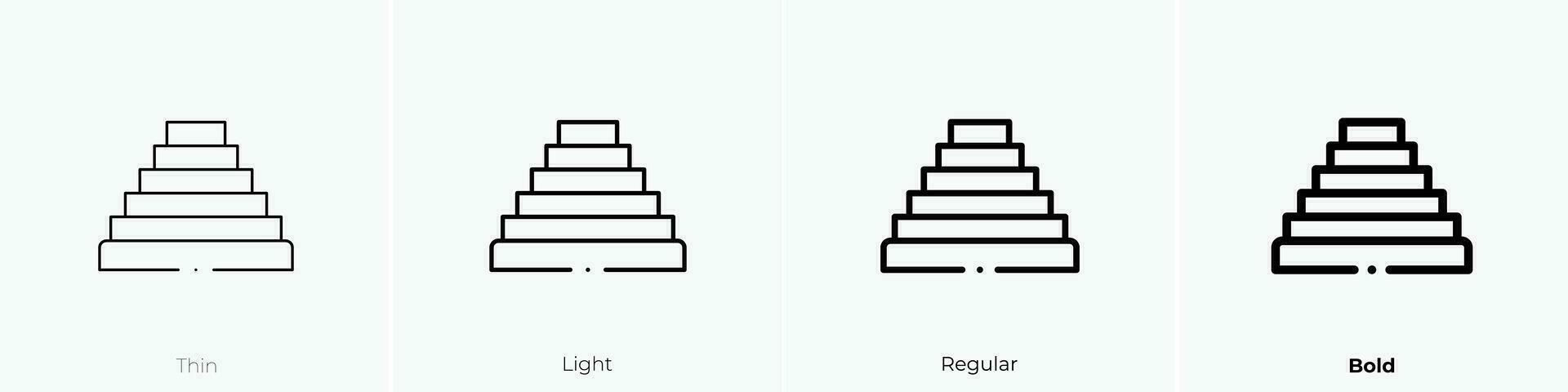 pyramid icon. Thin, Light, Regular And Bold style design isolated on white background vector