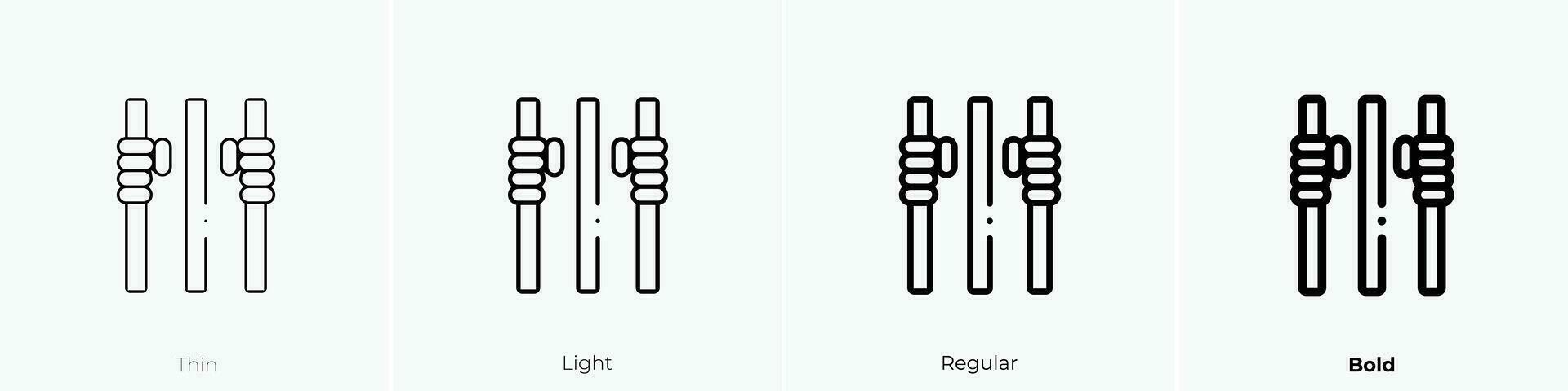 prisión icono. delgado, luz, regular y negrita estilo diseño aislado en blanco antecedentes vector