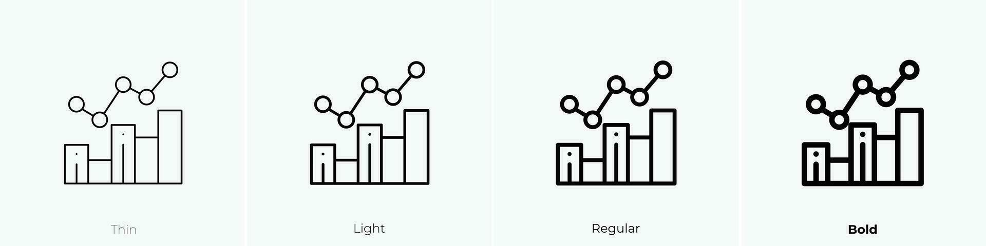 ganancias icono. delgado, luz, regular y negrita estilo diseño aislado en blanco antecedentes vector