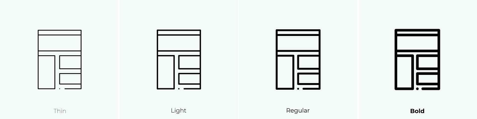 prototype icon. Thin, Light, Regular And Bold style design isolated on white background vector