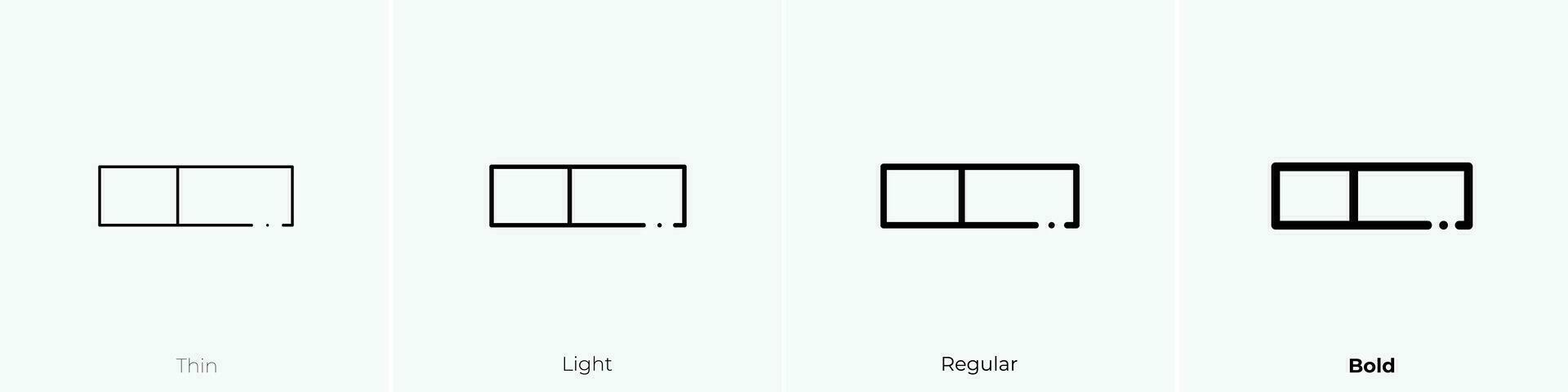 Progreso bar icono. delgado, luz, regular y negrita estilo diseño aislado en blanco antecedentes vector