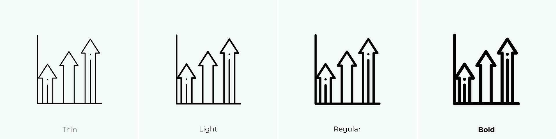 ganancias icono. delgado, luz, regular y negrita estilo diseño aislado en blanco antecedentes vector