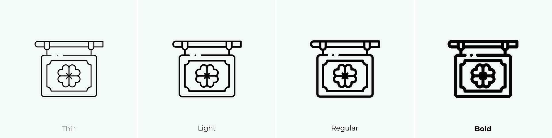 pub icon. Thin, Light, Regular And Bold style design isolated on white background vector