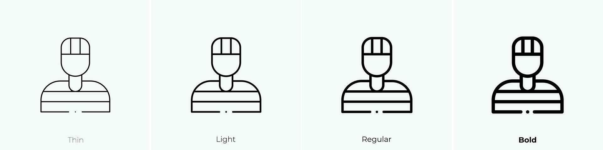 prisoner icon. Thin, Light, Regular And Bold style design isolated on white background vector