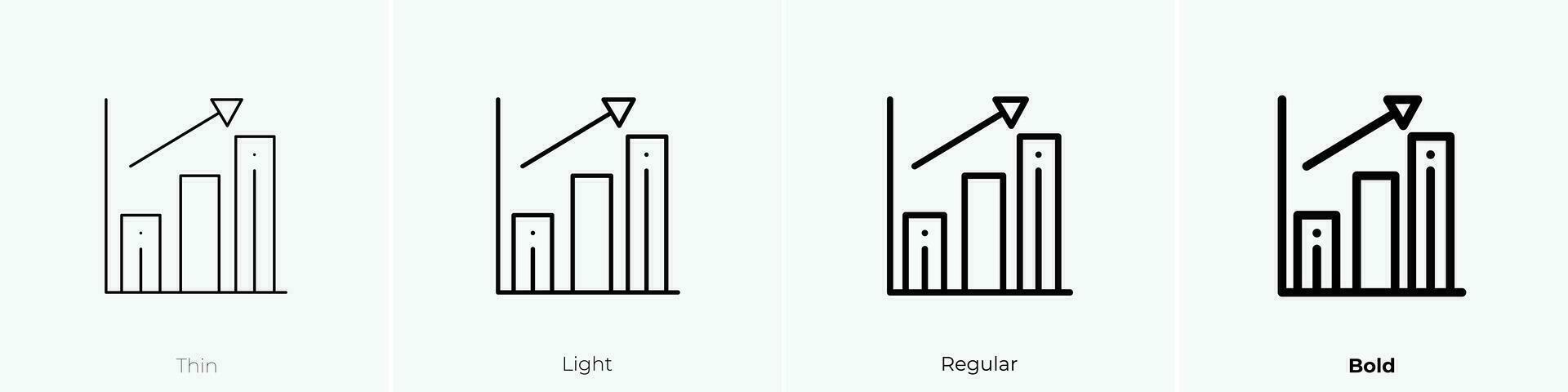 ganancias icono. delgado, luz, regular y negrita estilo diseño aislado en blanco antecedentes vector