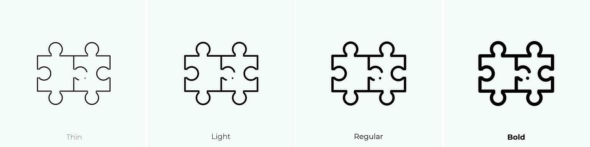 puzzle piece icon. Thin, Light, Regular And Bold style design isolated on white background vector