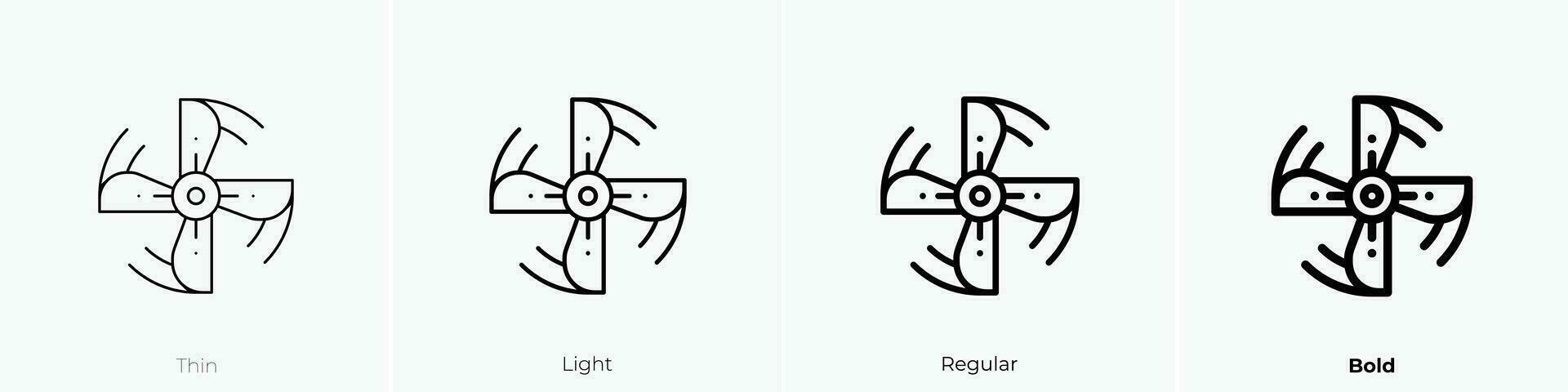 propeller icon. Thin, Light, Regular And Bold style design isolated on white background vector