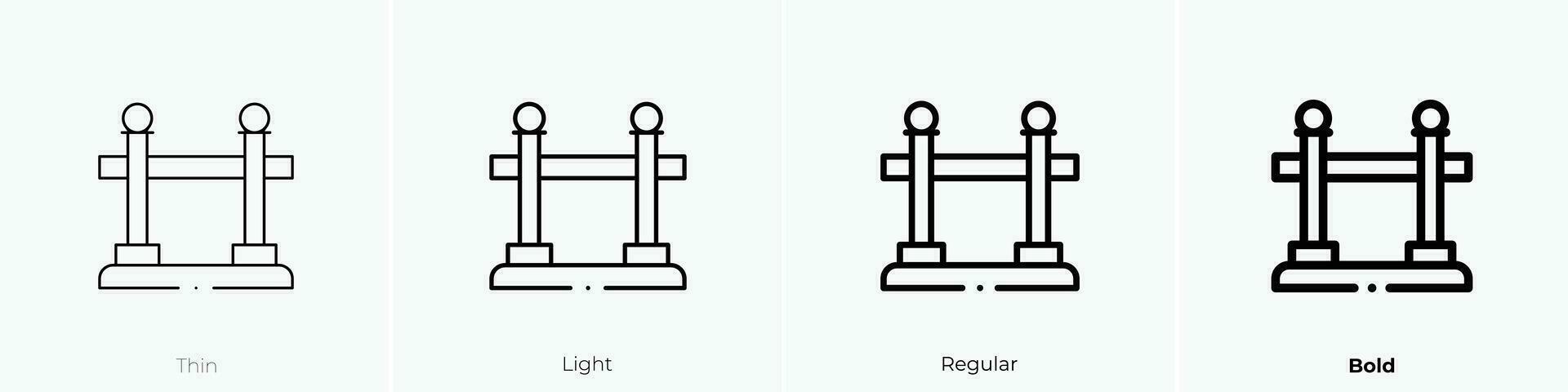 queue icon. Thin, Light, Regular And Bold style design isolated on white background vector
