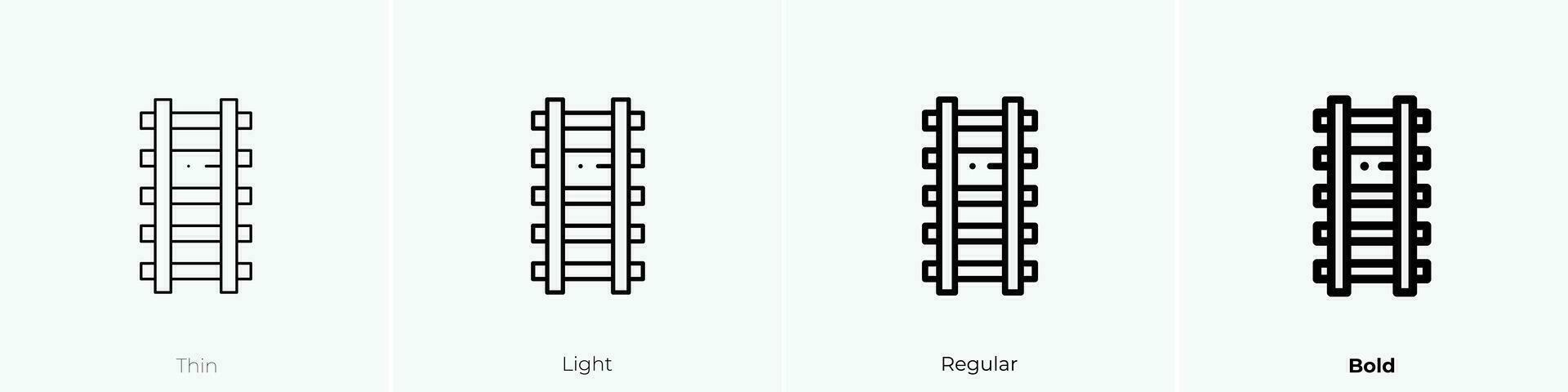 ferrocarril icono. delgado, luz, regular y negrita estilo diseño aislado en blanco antecedentes vector