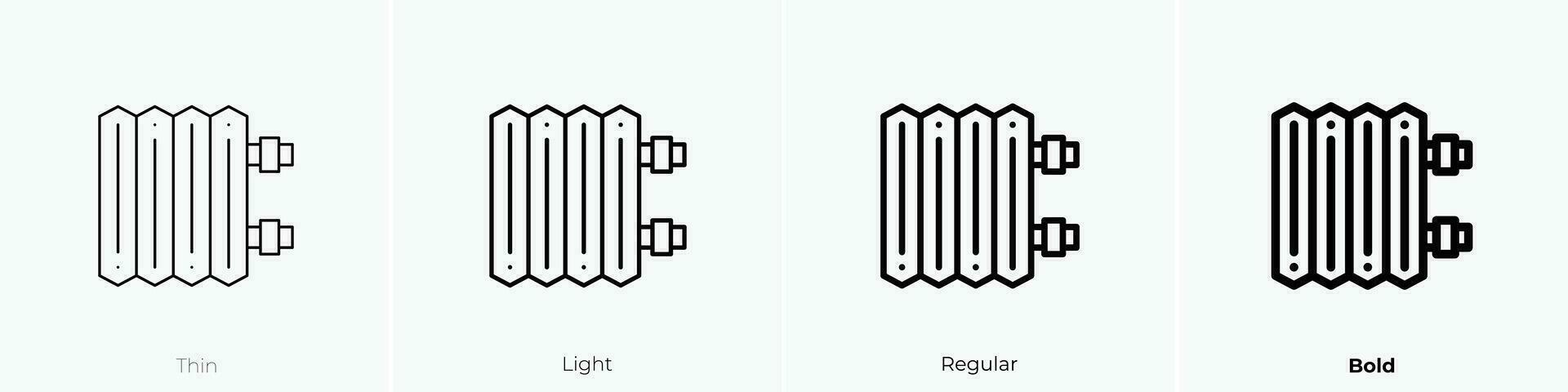 radiator icon. Thin, Light, Regular And Bold style design isolated on white background vector