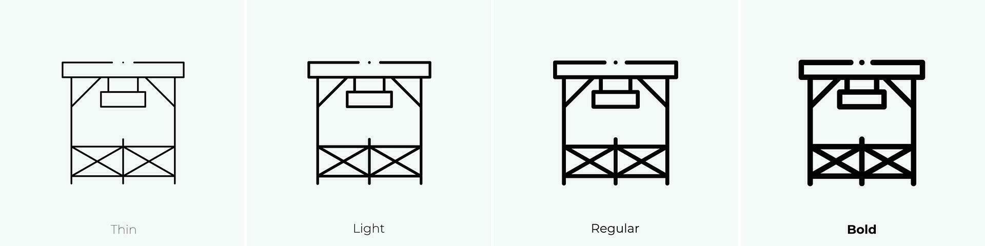 ranch icon. Thin, Light, Regular And Bold style design isolated on white background vector
