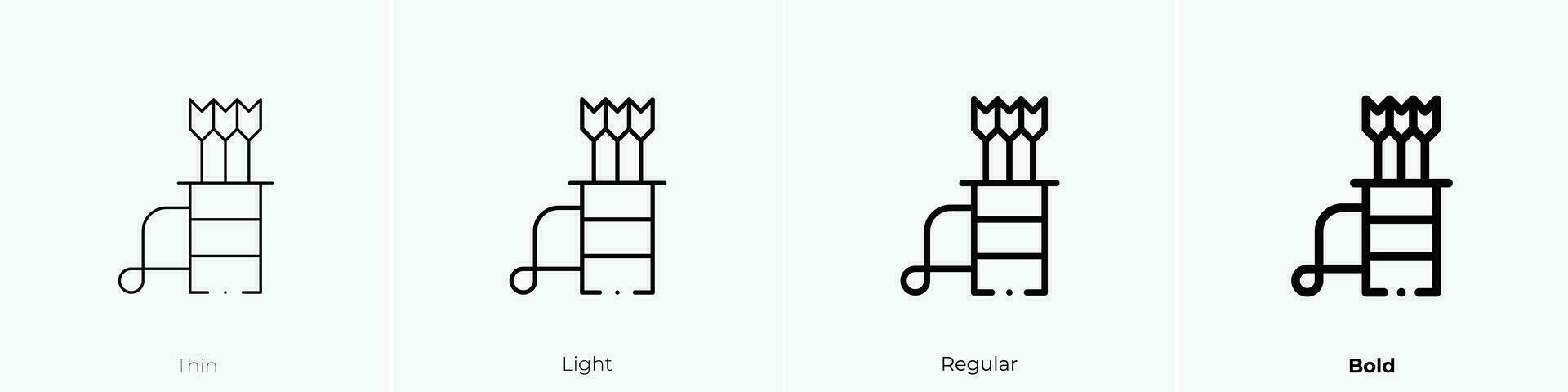 quiver icon. Thin, Light, Regular And Bold style design isolated on white background vector