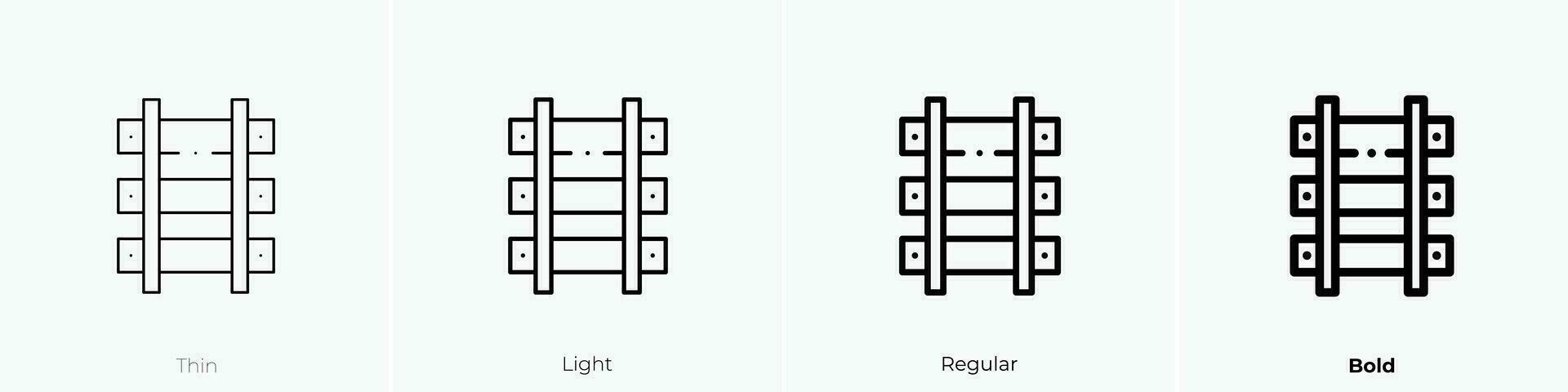 ferrocarril icono. delgado, luz, regular y negrita estilo diseño aislado en blanco antecedentes vector