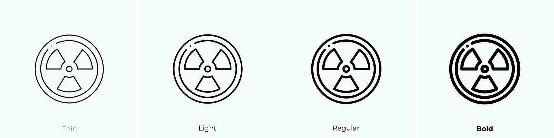 radiation icon. Thin, Light, Regular And Bold style design isolated on white background vector