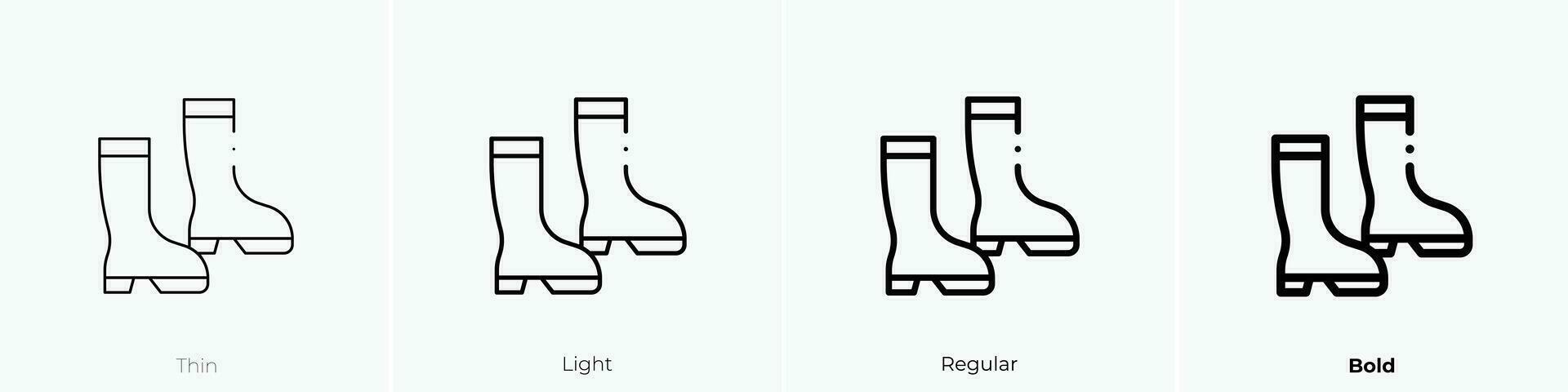 rain boots icon. Thin, Light, Regular And Bold style design isolated on white background vector