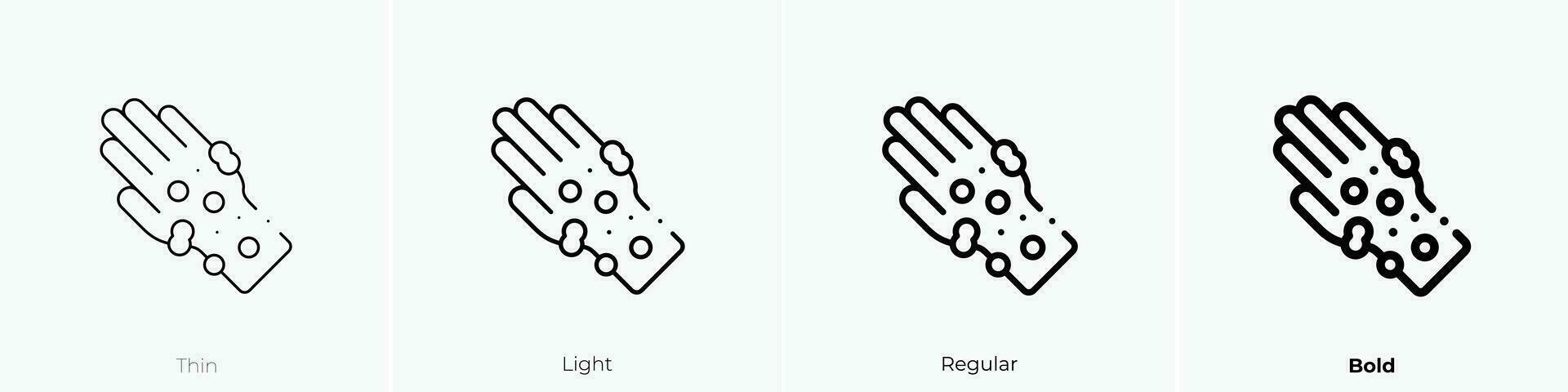 rash icon. Thin, Light, Regular And Bold style design isolated on white background vector