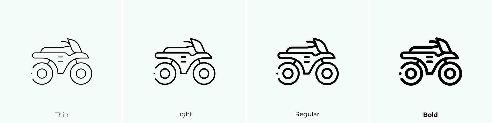 quad icon. Thin, Light, Regular And Bold style design isolated on white background vector
