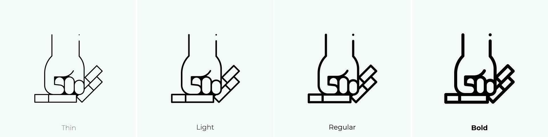 quit smoking icon. Thin, Light, Regular And Bold style design isolated on white background vector
