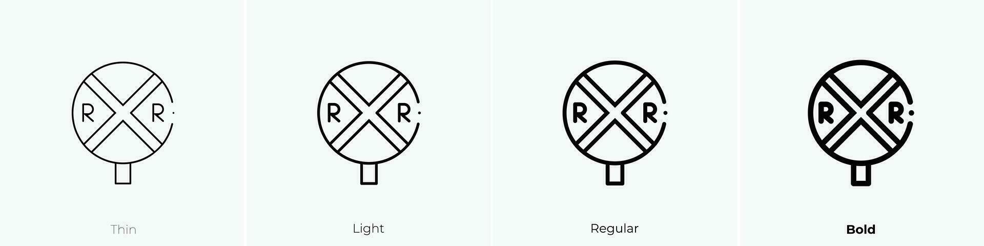 railroad icon. Thin, Light, Regular And Bold style design isolated on white background vector