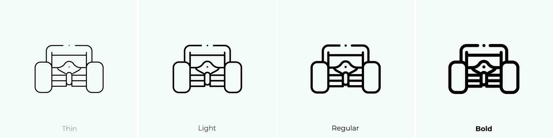 racing car icon. Thin, Light, Regular And Bold style design isolated on white background vector