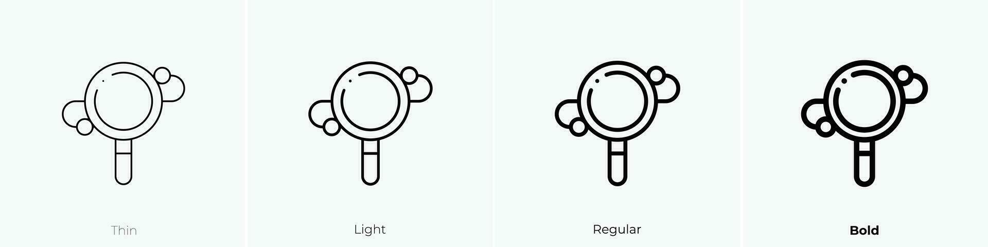 rattle icon. Thin, Light, Regular And Bold style design isolated on white background vector