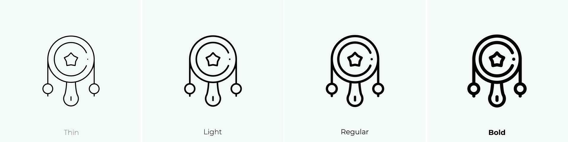 rattle drum icon. Thin, Light, Regular And Bold style design isolated on white background vector