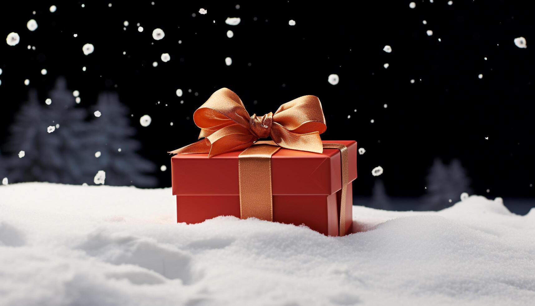AI generated Shiny gold ornament glows, illuminating festive Christmas tree decor generated by AI photo