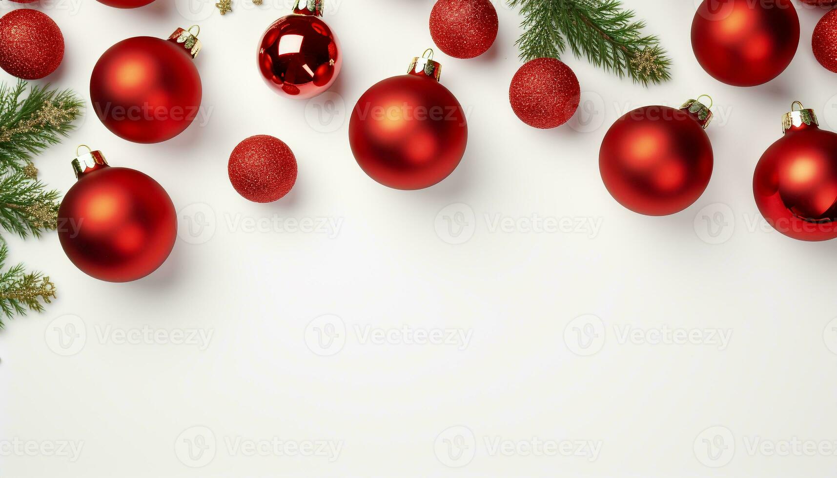 AI generated Winter celebration shiny Christmas ornament decorates snowy fir tree generated by AI photo