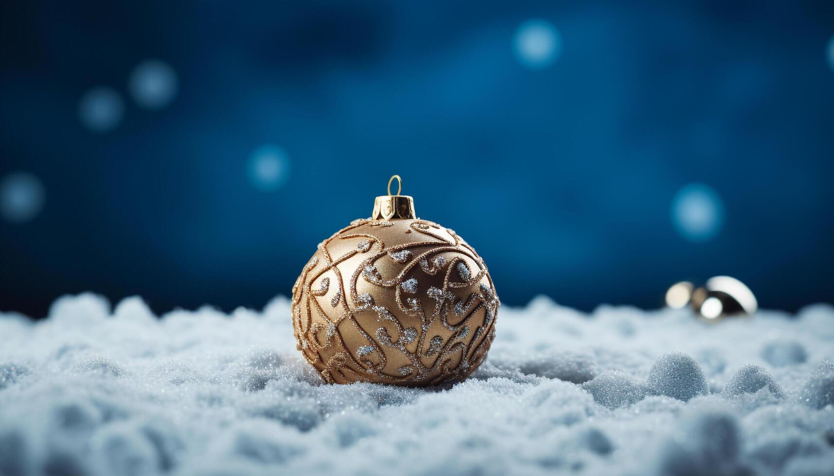 AI generated Smiling man in winter, celebrating with snow, gift, and joy generated by AI photo