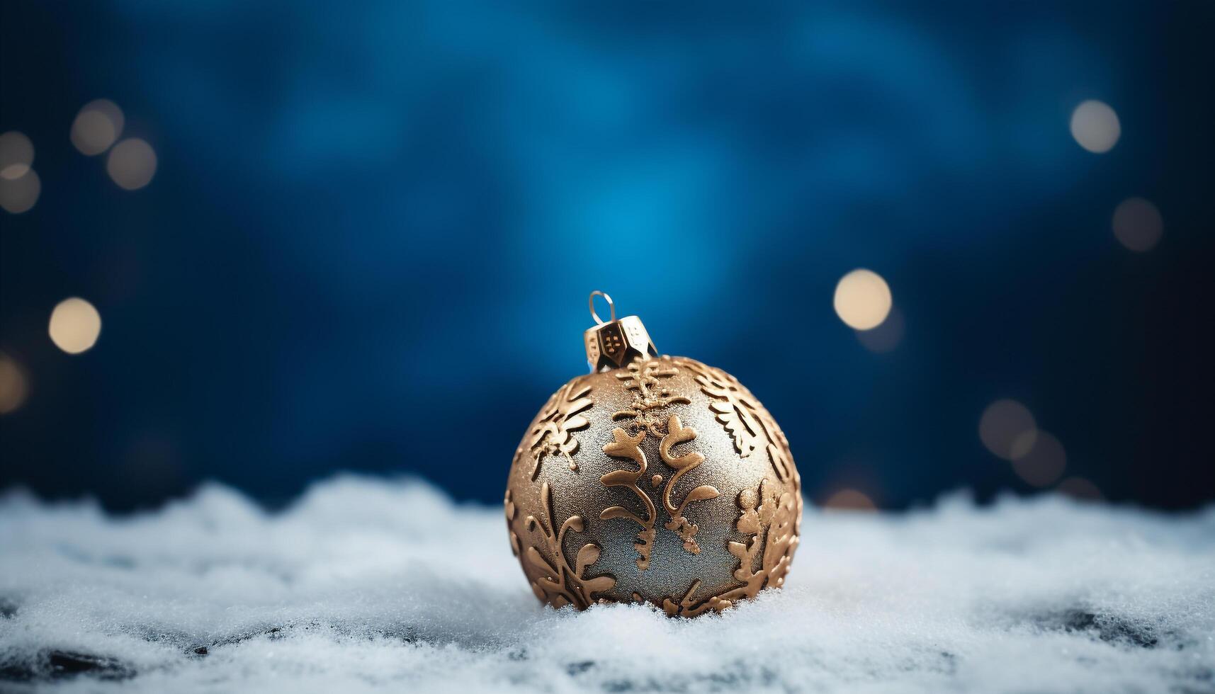 AI generated Smiling man in winter, celebrating with snow, gift, and joy generated by AI photo