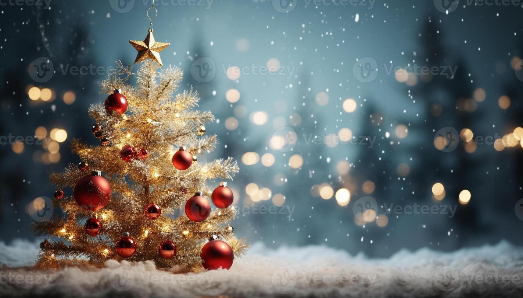 AI generated Smiling man in winter, celebrating with snow, gift, and joy generated by AI photo