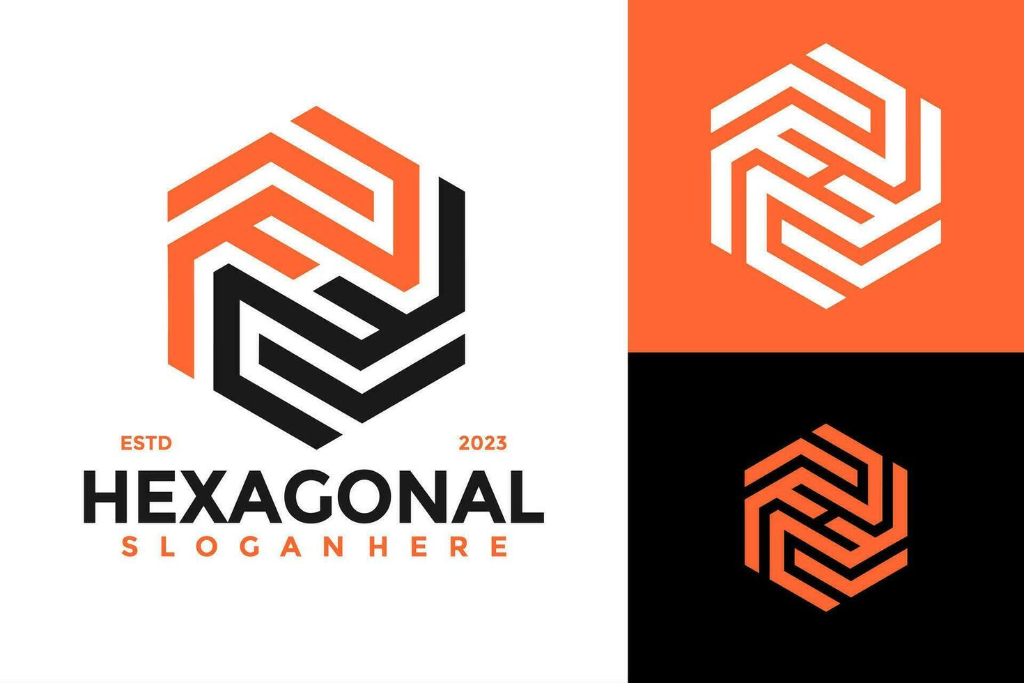 Letter H Hexagon Logo design vector symbol icon illustration