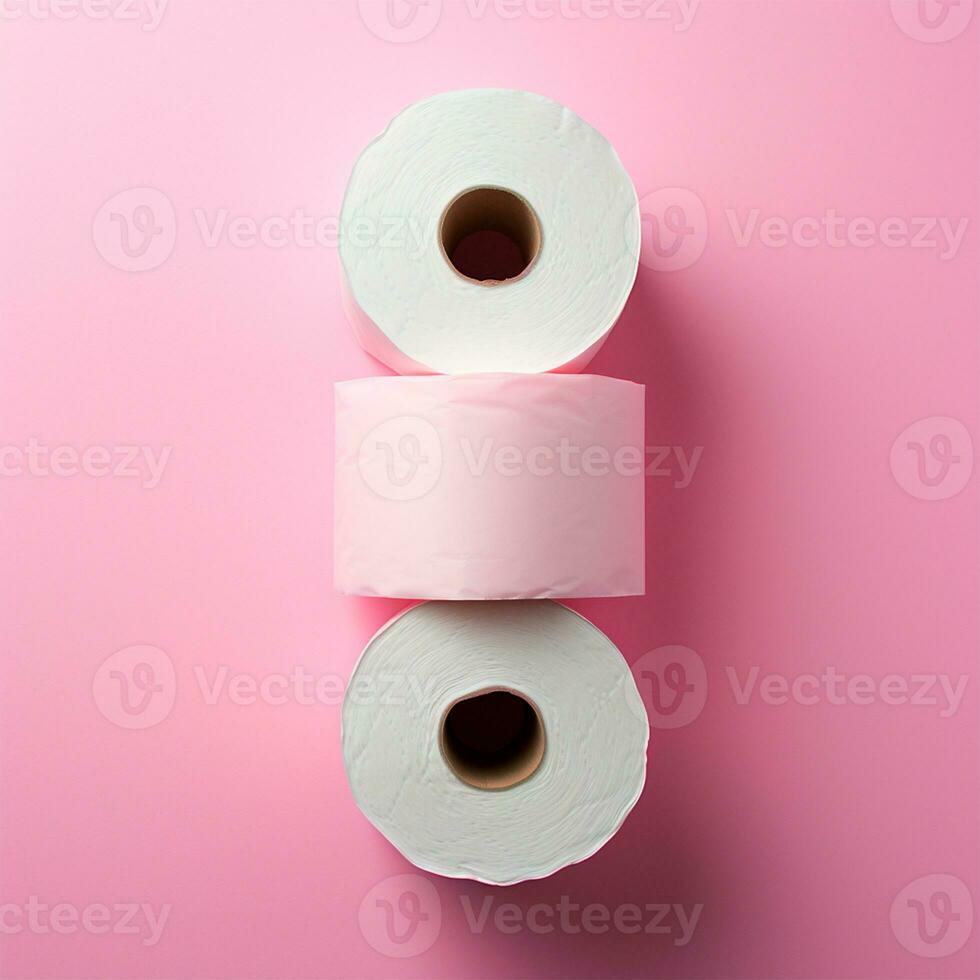 AI generated Toilet paper on isolated light background - AI generated image photo