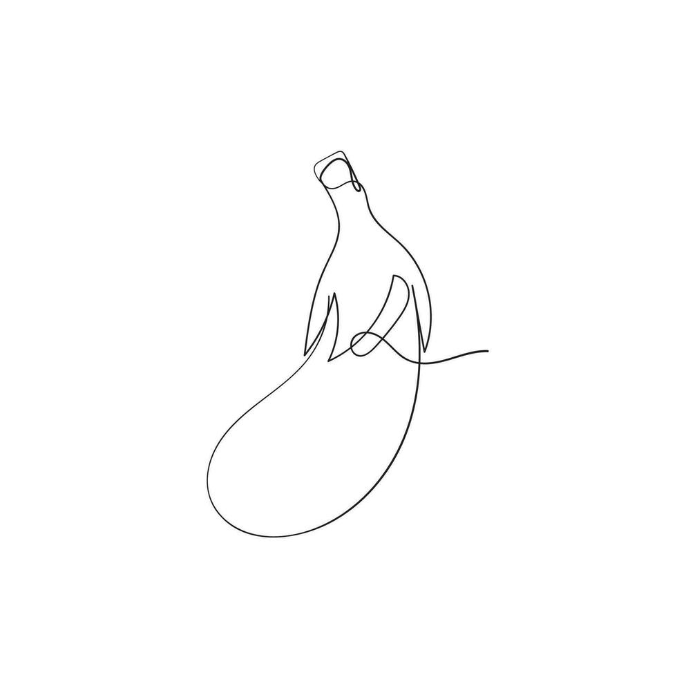 continuous line drawing eggplant illustration vector